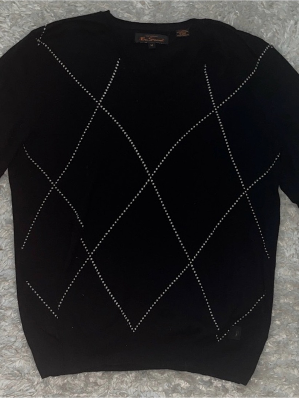 💎🌴 Ben Sherman Black Argyle Sweater